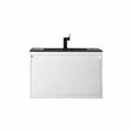 James Martin Vanities 31.5'' Single Vanity, Glossy White w/ Charcoal Black Composite Stone Top 805-V31.5-GW-CH